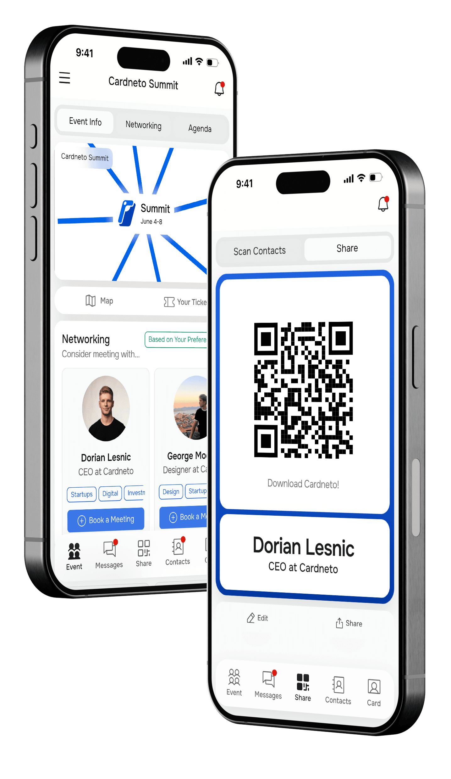Cardneto app on mobile