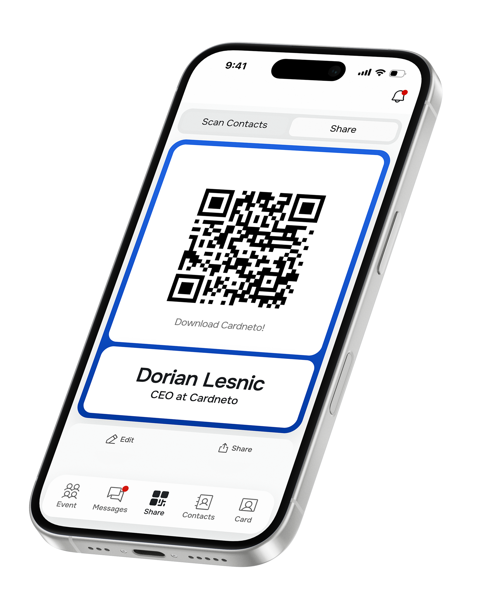 Contact exchange via QR code